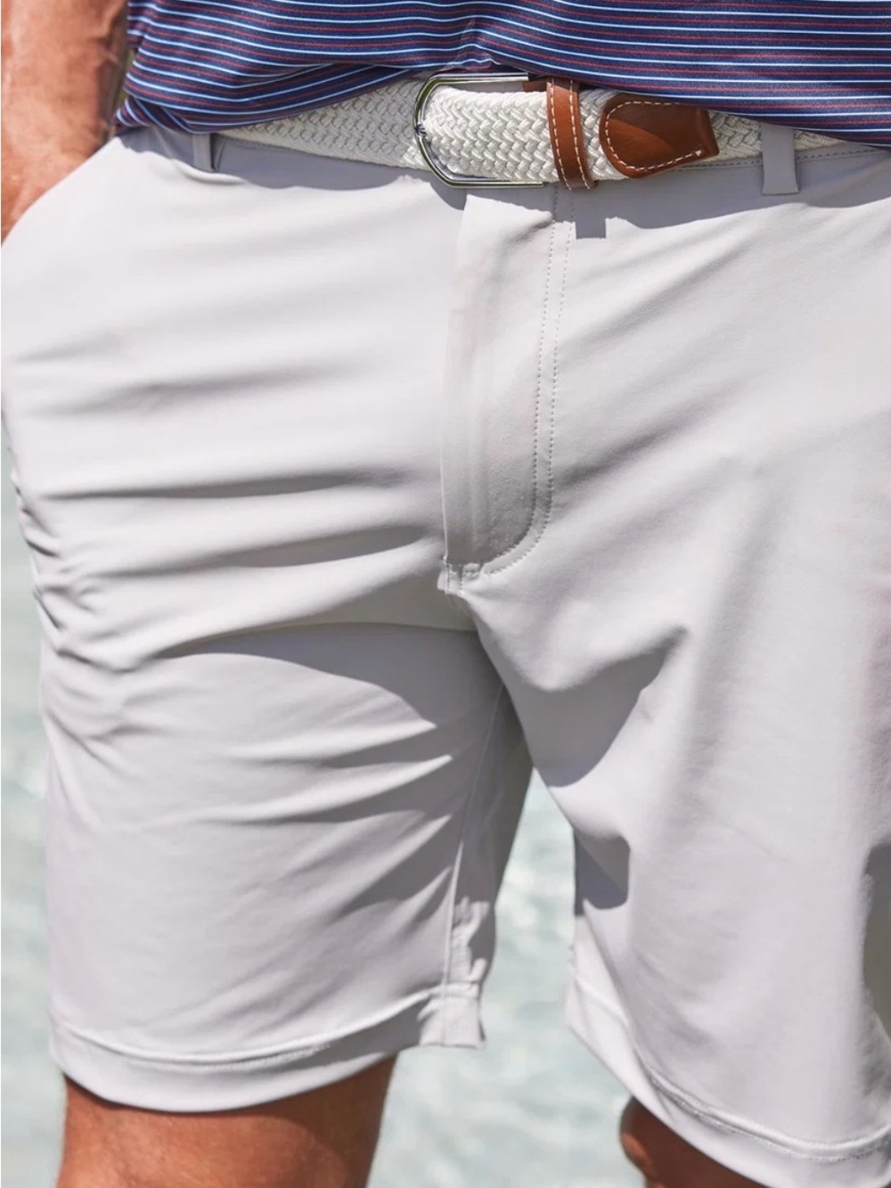 NWT Collars & Co Velocity Pull-On Performance Shorts Light Grey M (32)